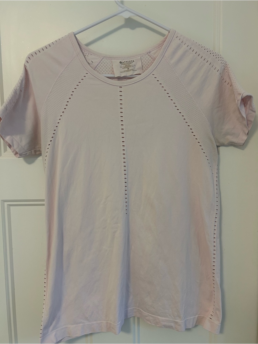 Athleta Women's Light Pink Short Sleeve Performance Tee- size M